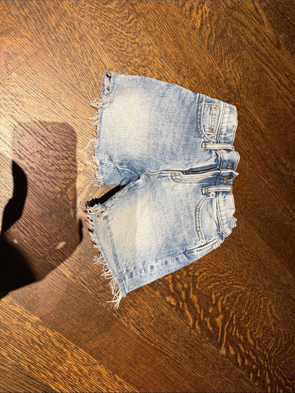 Crewcuts Light Blue Frayed Hem Denim Shorts